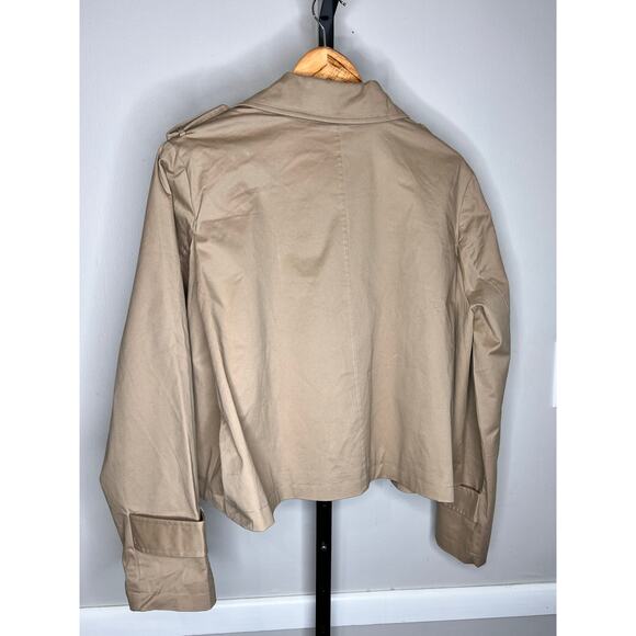 78&Sunny Button Front Double Breasted Cropped Trench Coat Tan Women's XL NWT - Picture 4 of 7